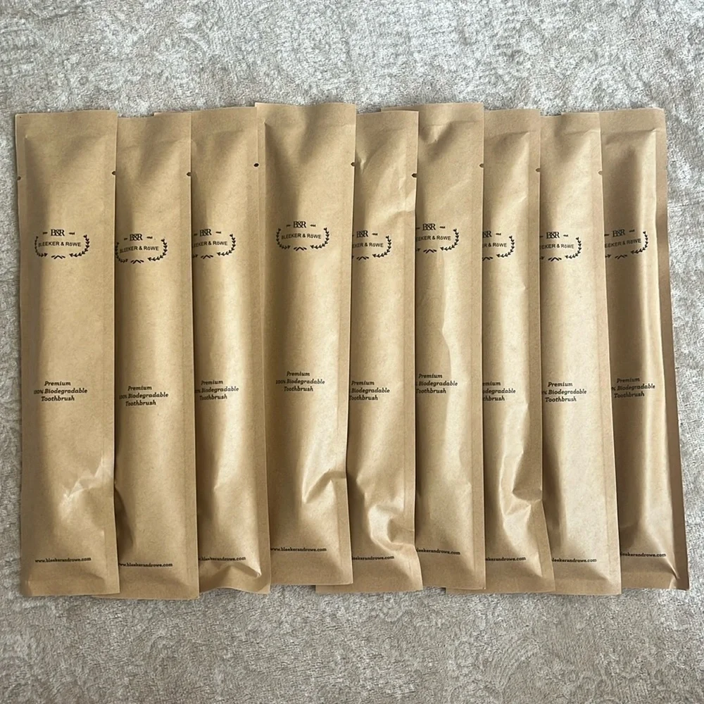 Brand New 10-Pack Biodegradable Eco-Friendly Toothbrushes Individually Sealed